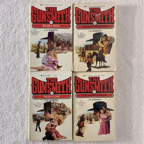 Vintage Other - Vintage The Gunsmith All  Action Western Romance Novel x4